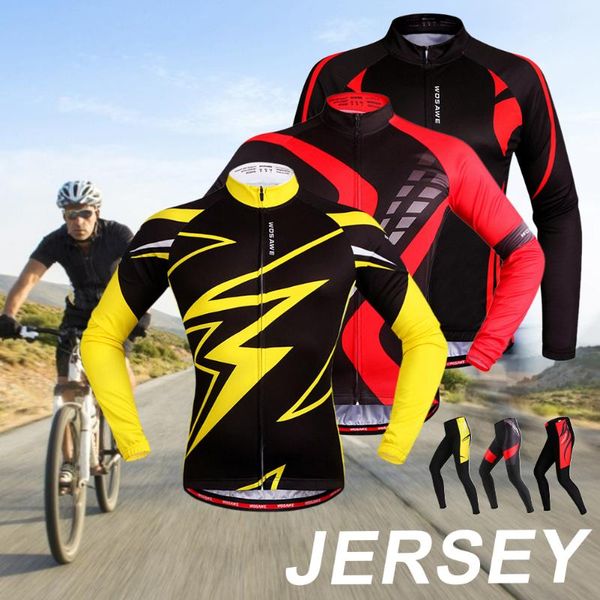 

racing sets cycling jersey set long sleeve mountain bike clothing breathable mtb bicycle clothes wear suit for mans, Black;blue
