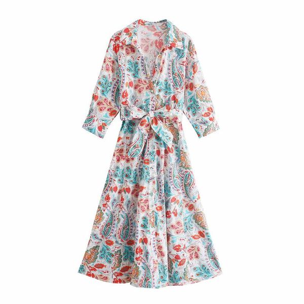 

casual dresses puwd sweet women v neck bow lace dress 2021 spring-autumn fashion ladies chinese style a-line female printed, Black;gray