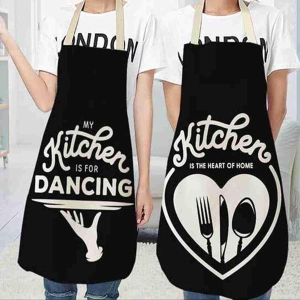 

aprons geometric letters linen apron for women baking accessories kitchen cafe men