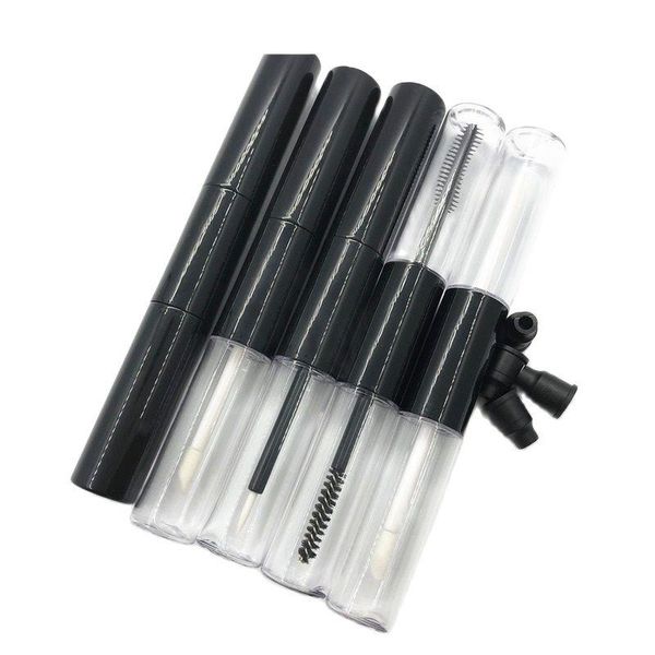 

storage bottles & jars empty round double head mascara lip gloss eyeliner tube plastic 2x9ml cosmetic packaging container refillable bottle