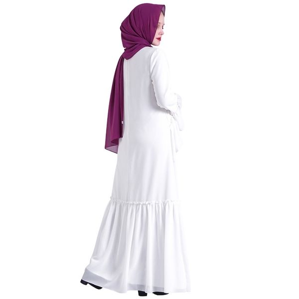 

chiffon abaya dubai arabic hijab muslim dress abayas for women grote maten dames kleding caftan marocain kaftan islam clothing, Red