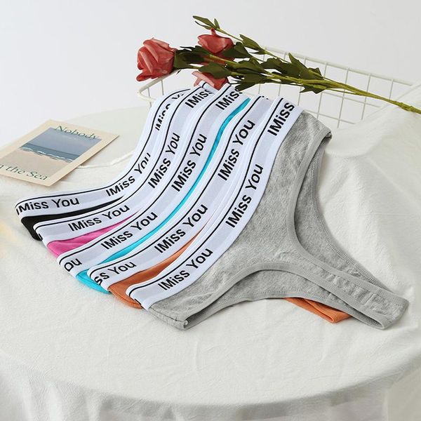 

women's panties 5pcs cotton sports for woman thongs underwear women female t-back g-string underpants ladies intimates bannirou, Black;pink