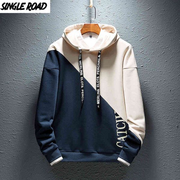

singleroad s hoodi 2020 winter warm patchwork japane streetwear harajuku sweatshirts khaki hoodie men sweatshirt male, Black