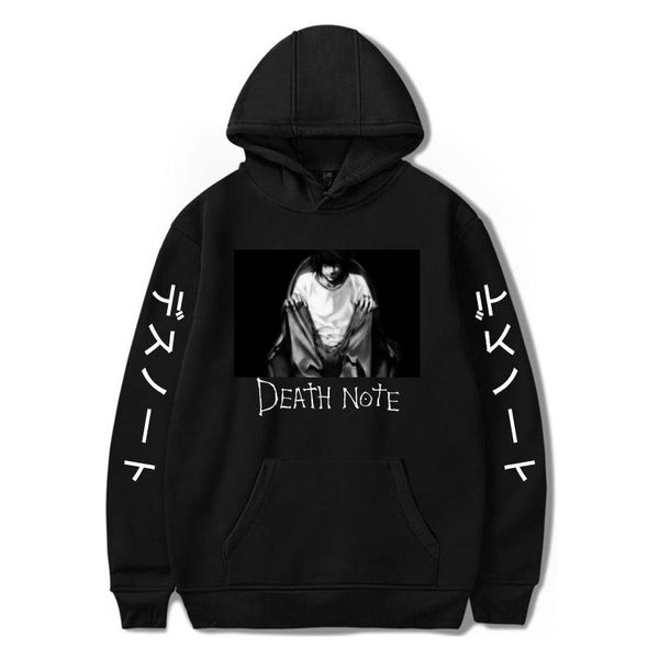 

men's hoodies & sweatshirts anime death note hoodie kawaii harajuku y2k streetwear sweatshirt undefined kpop clothes women/man oversiz, Black