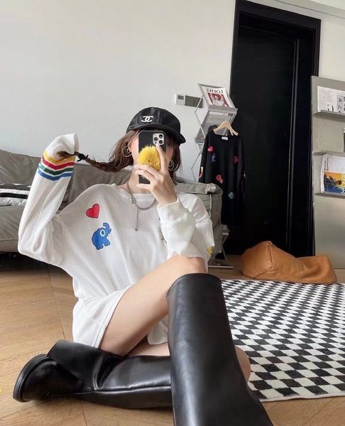 

luxury brand hoodie 2021 new niche waffle fabric sweater t-shirt colorful four bars graffiti cartoon, Black