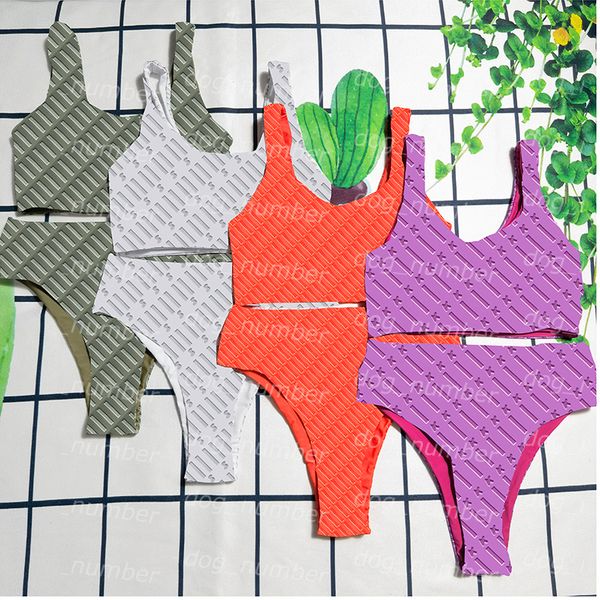 

letter jacquard bikinis womens spashg pool spa split swimwear new arrived p2456