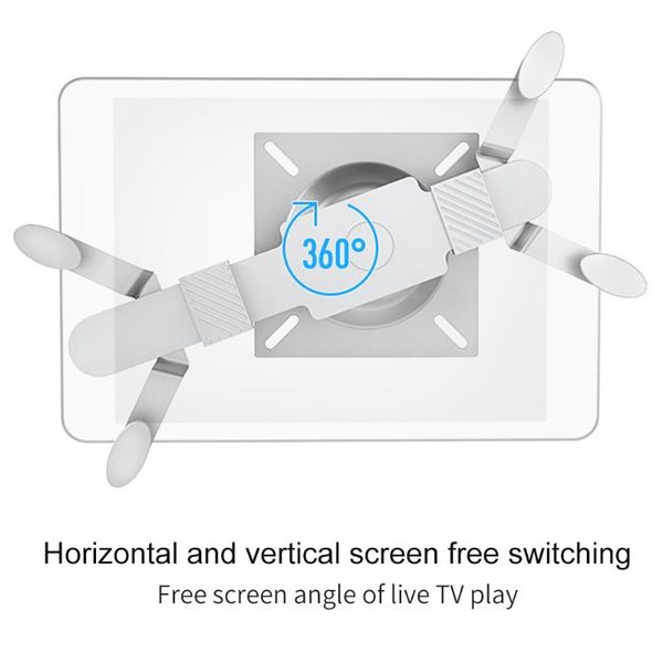 

wall mounted universal 360 degree rotation tablet holder home office kitchen hands bracket bedroom anti slip easy install pc stands
