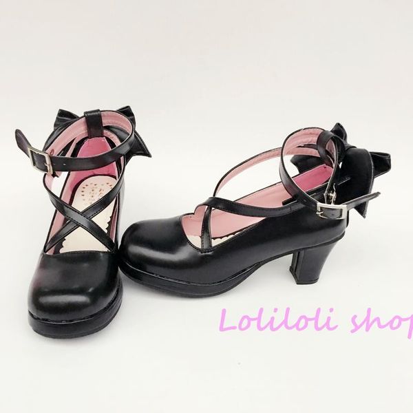 

princess sweet lolita shoes multicolor butterfly strappy sandals hand made large size japanese design an1278 dress, Black