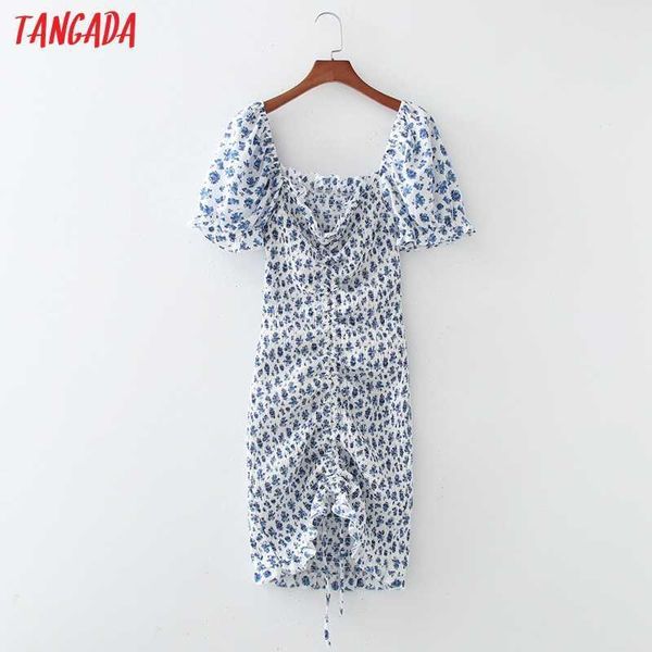 

tangada fashion women flowers print pleated pencil dress vintage short sleeve ladies mini dress 1d284 210609, Black;gray