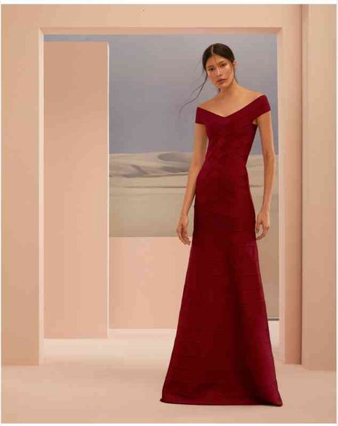 

dress celebrity hl long rayon bandage elegant evening party, Black;gray