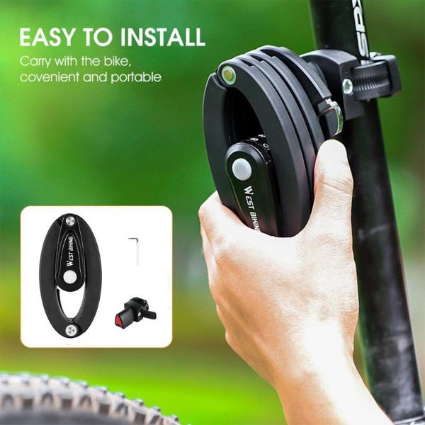 

bike locks bicycle lock metal foldable password anti-rust and anti-theft mountain outdoor electric