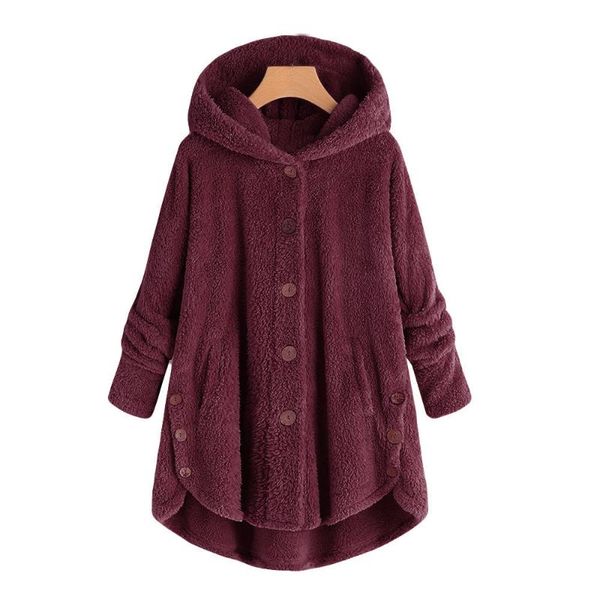 

women's jackets women brand fashion comfortable coat button tail hooded pullover loose keep warm sweater chaqueta mujer, Black;brown