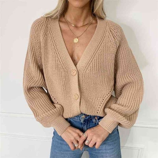 

autumn winter warm cardigan sweaters knitted long sleeve v neck button khaki black cardigans femme coat jacket outerwear 210520, White
