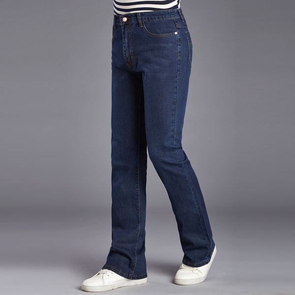 

winter japanese and korean fashion men's warm slim jeans, Blue