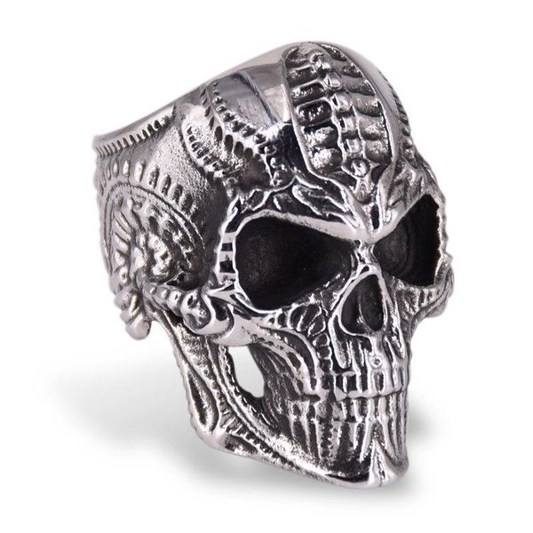 

wedding rings classic skull male biker ring stainless steel jewelry punk silver black gold motor mens boys wholesale, Slivery;golden