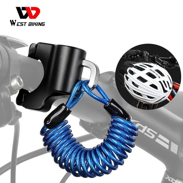 

bike locks west biking mini helmet lock anti-theft alloy cable for bag motorcycle mtb bicycle accessories with two keys