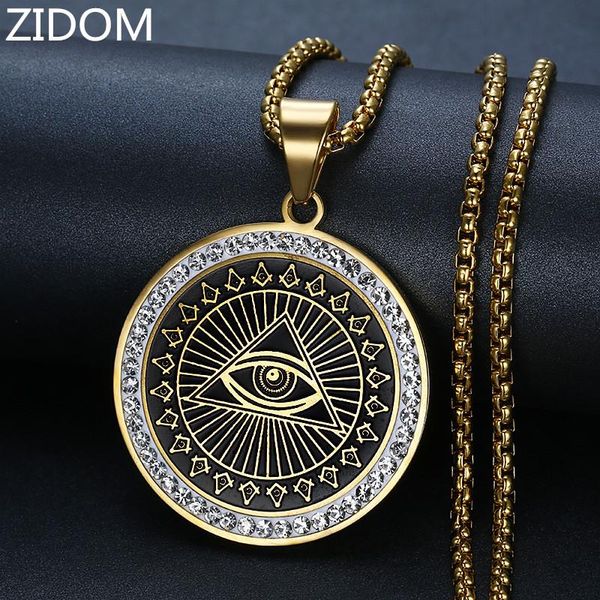 

pendant necklaces men hip hop iced out mason pendants stainless steel male vintage masonic necklace hiphop jewelry gifts, Silver