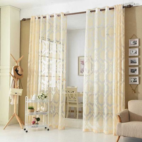 

curtain & drapes european style window screen gold jacquard curtains sheer