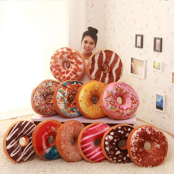 

cushion/decorative pillow 40cm 12 styles doughnut stuffed cushions chocolates round cushion christmas donuts pad sofa seat soft funny