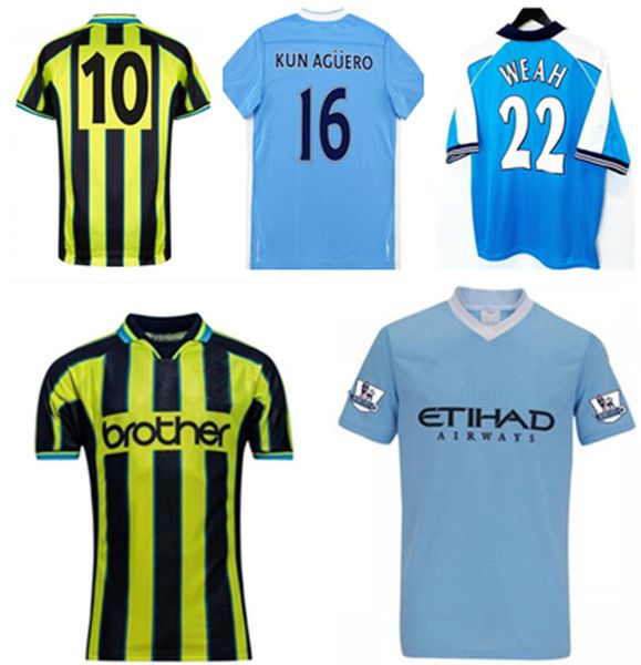 

1972 1973 manchester retro man soccer jerseys 1998 1999 2011 2012 city 72 98 99 11 12 wembley clough home tevez kun agÃ¼ero dzeko kompany vin, Black;yellow
