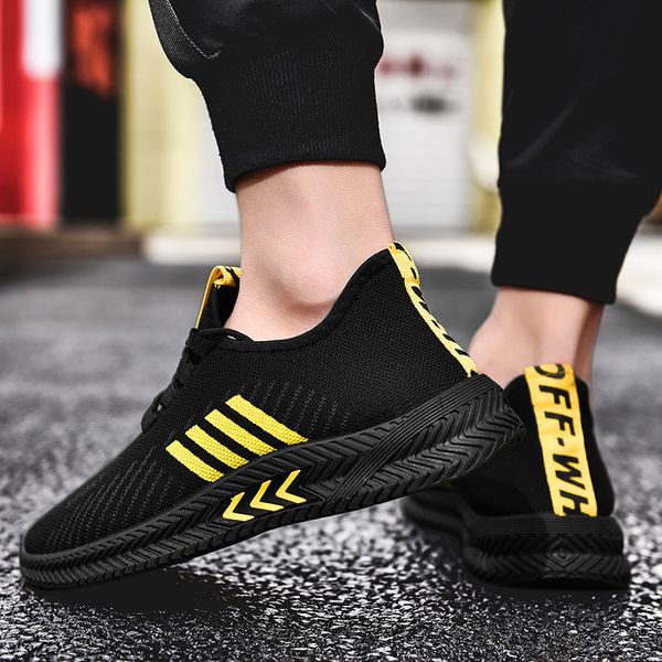 

mesh outdoor fashion sneakers mens casual shoes lace-up running shoes flying woven shoes sports men breathable mesh