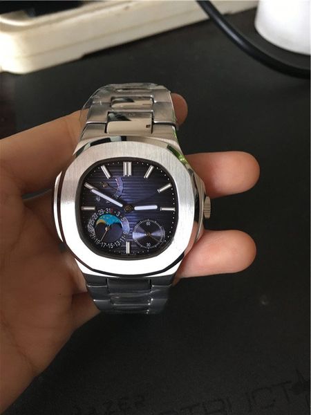 

selling man watch automatic movement for men wristwatch stainless steel mechanical nautilus watches 003, Slivery;brown