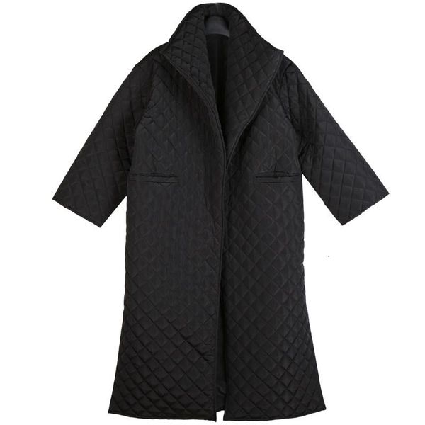 

women's down & parkas [] black big size long cotton-padded coat sleeve loose fit women fashion tide spring autumn 2022 19a-a319