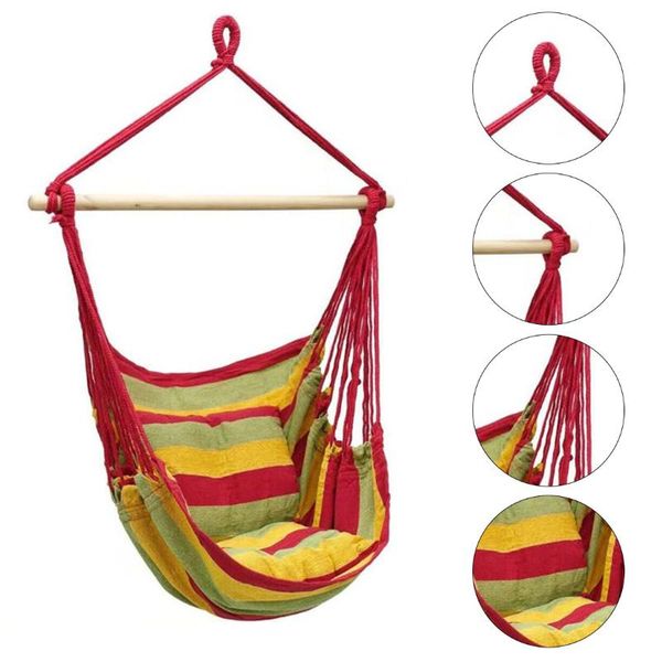 

camp furniture 130*100cm portable hammock chair 120kg load canvas hammocks garden hanging swing bedroom lazy seat outdoor camping bed