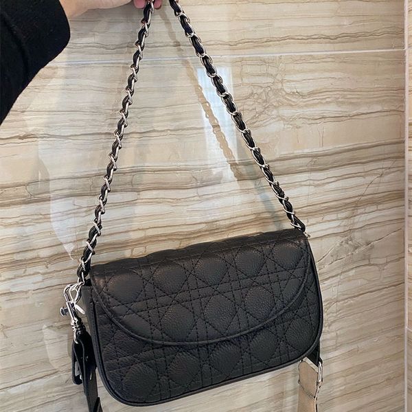 

3a black classic vintage luxury 24cm ladies handbag wallet leather crossbody fashion designer chain shoulder bag, Red;black