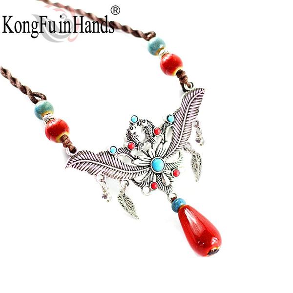 

pendant necklaces arrival female bohemia ceramic tassel leaf moon necklace exaggerated jewelry long winter sweater chain birthday gift, Silver