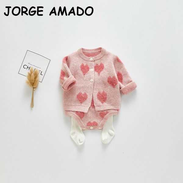 

clothing sets thanksgiving outfits for girls love heart baby girl long sleeve sweater coat +romper kids clothes e93002 agpg, White