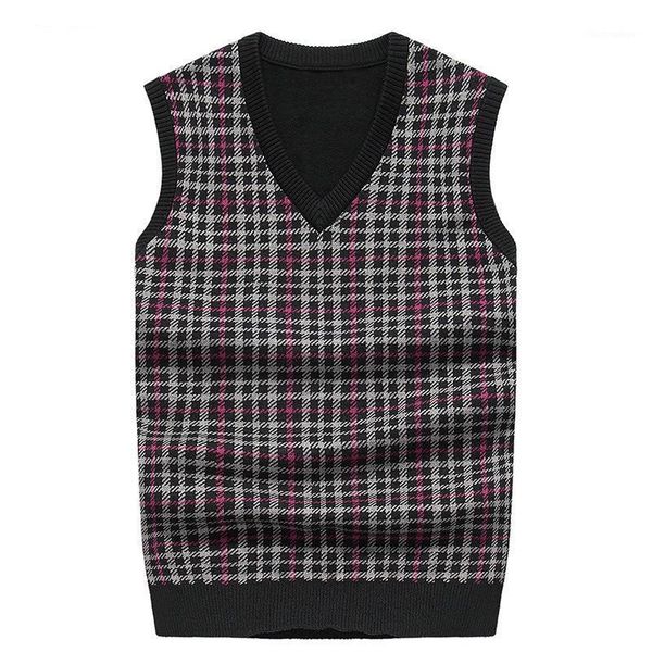 

men's vests men wool sleeveless vest v-neck soft patchwork warm slim fit quality no yq clothing knitted casual male brand sweater pull, Black;white