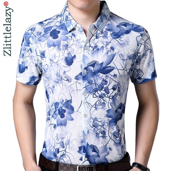 

short sleeve social men flower hawaii shirt dress casual slim fit summer male shirts mens fashions streetwear clothing 9081 men's, White;black