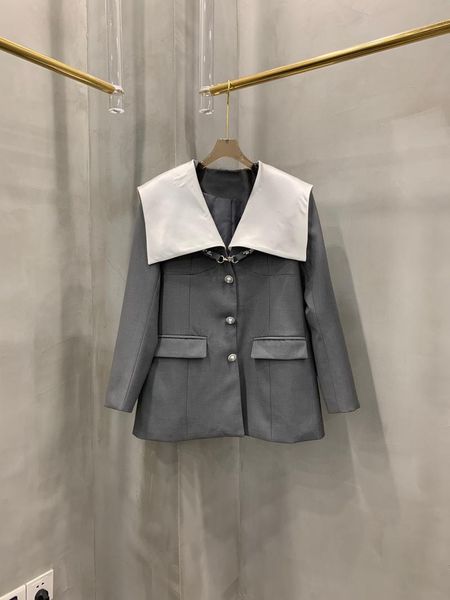 

women's suits & blazers autumn fashion 2021 women turn down collar patchwork grey blazer ladies high qualtiy jacket coat ddxgz2 5.21, White;black