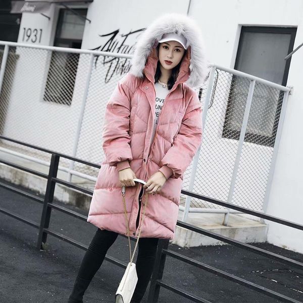 

women's jackets fashion wram parka coat winter casual hooded large size long fur collar jacket #717, Black;brown