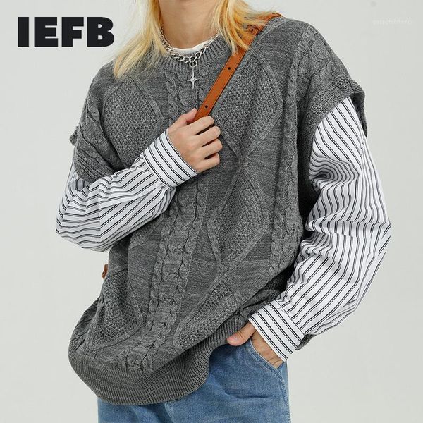 

men's sweaters men's clothing autumn winter korean stitching design with striped long sleeves fake two-piece pullover sweater 9y53, White;black