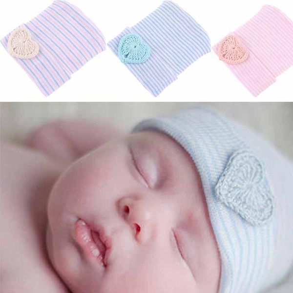 

caps & hats born baby hat toddler warm cotton striped soft pink white boys girls beanies for 0-6m1, Yellow