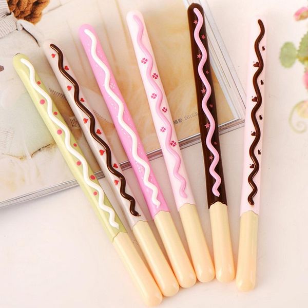 

gel pens 6pcs/lot cookie biscuit pen , cute chocolate bar for kids writing