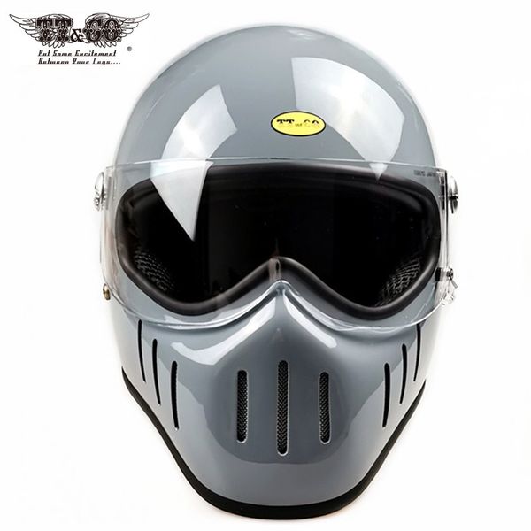 Giappone Ttco Thompson Spirit Rider Full Face Motorcycle Retro Helmets Vintage FiberGree Cafe Racer