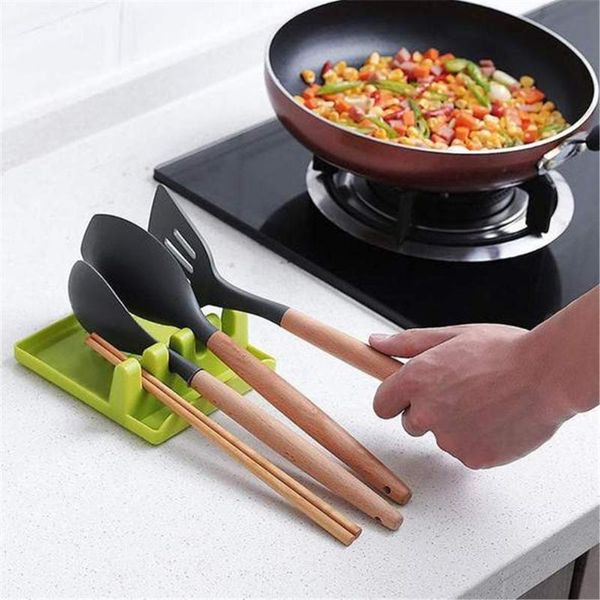 

hooks & rails creative kitchen and grill utensil holder multifunction spoon stand fork spatula pot lid rack organizer non-slip