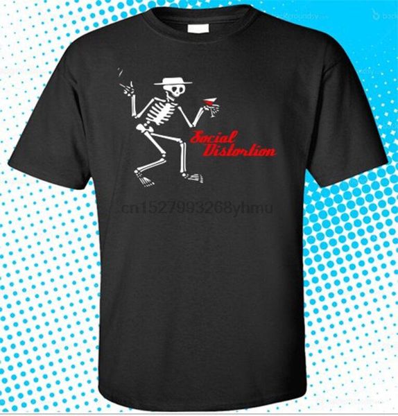 

men's t-shirts social distortion 1979 skelly logo black t-shirt size s to 3xl, White;black