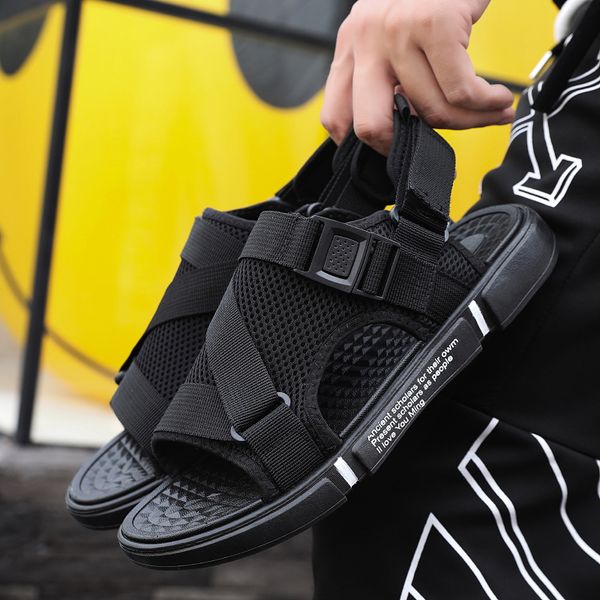 

fashion funny fish slippers men shoes girls boys women summer beach slipper 2021 arrival family children slides 22, Black