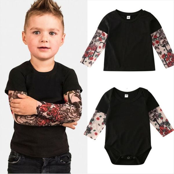 

baby kids tattoo sleeve clothes toddler babies newborn infant boys shirt set bodysuit t shirts brothers matching, Blue