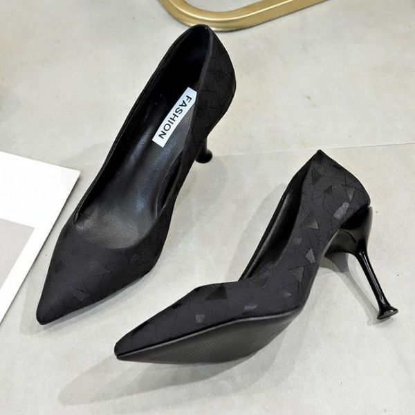 

dress shoes lady pumps diamond lattice ladies office party high heels women's shallow mouth elegant intellectuality stiletto j14-17, Black