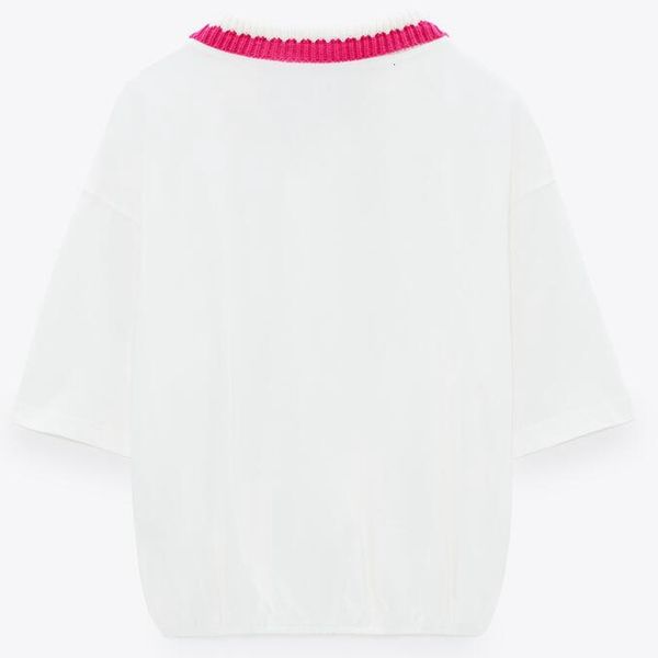 

women's blouses & shirts 2021 basic summer women's t-shirt half sleeve white lapel shirt short waist-tight