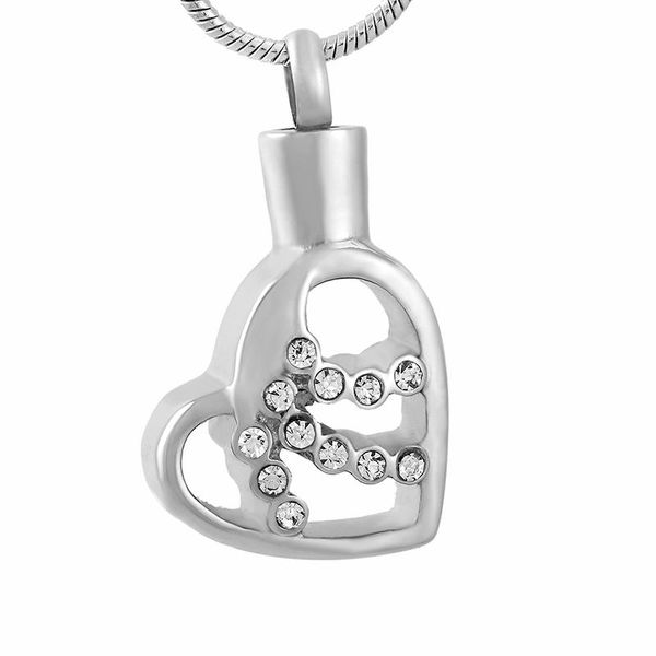 

pendant necklaces irregular heart crystal necklace cremation jewelry pet loss ash urn keepsake mini memorial locket funnel, Silver