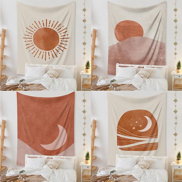 

tapestries tapestry sun moon pattern bohemian style room decoration living dining decorations wall background fabric