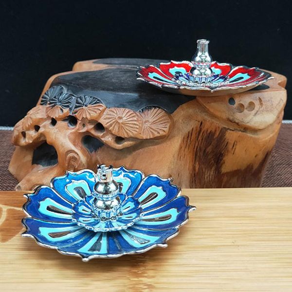 

fragrance lamps lotus flower shape incense burner stick cone holder base plug home decoration