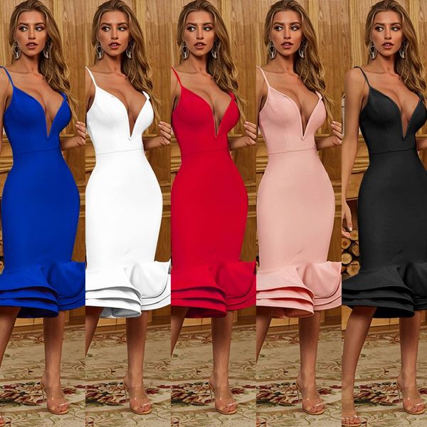 

casual dresses 2021 summer star strapless bandage dress ladies spaghetti strap club vestidos c467, Black;gray