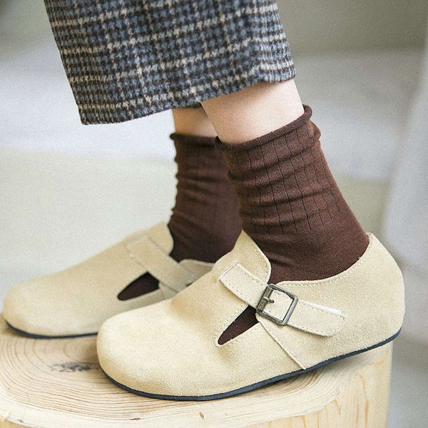 

autumn curling stockings color vertical cotton college style, Black;white